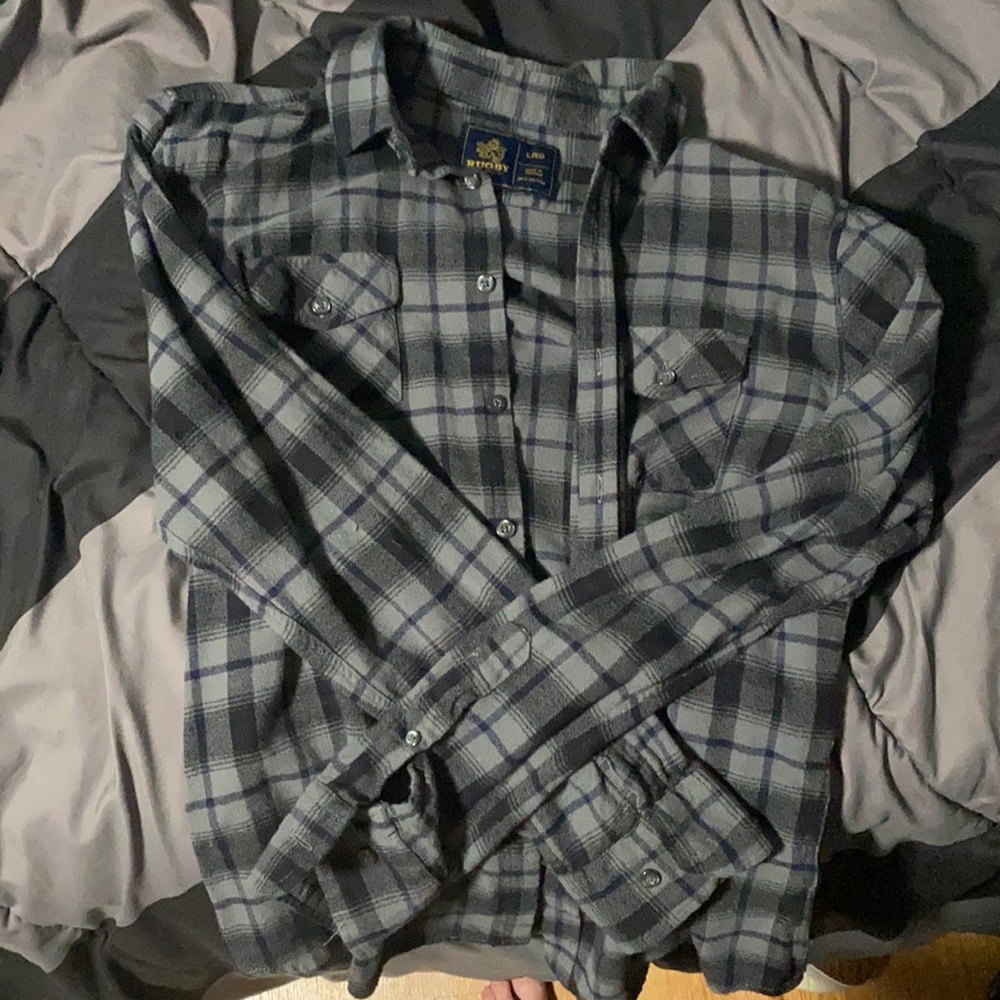 Gray and black flannel